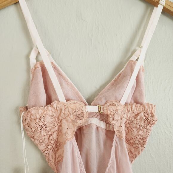NEW We Are Hah x Free People Pink Mesh Bust Out Bodysuit - Picture 12 of 16